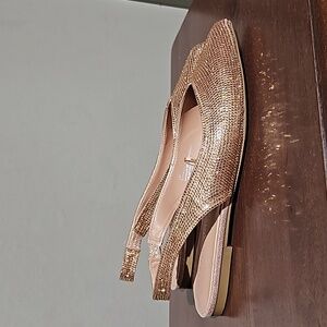 Madden Girl Rhinestones Rose Gold Pointed Slingback Shoes Size 7.5